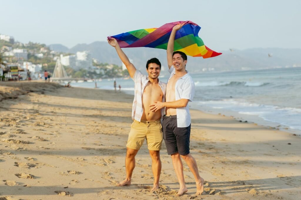 Pareja en la playa en Puerto Vallarta