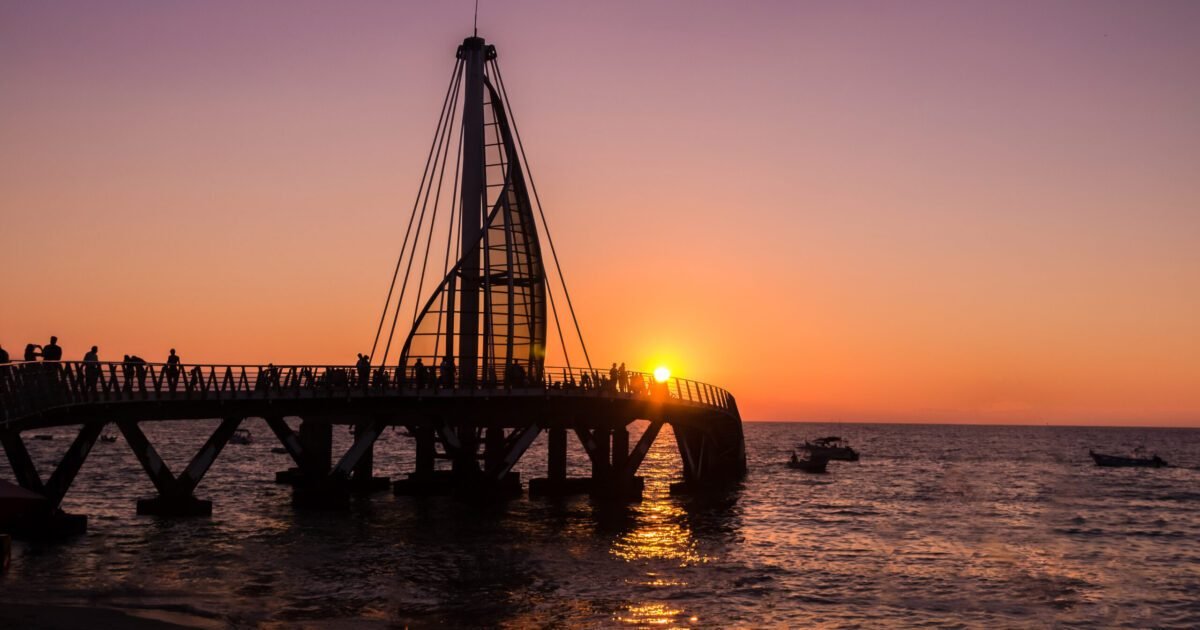 Los,Muertos,Pier,At,Sunset,-,Puerto,Vallarta,,Jalisco,,Mexico Los,Muertos,Pier,At,Sunset,-,Puerto,Vallarta,,Jalisco,,Mexico